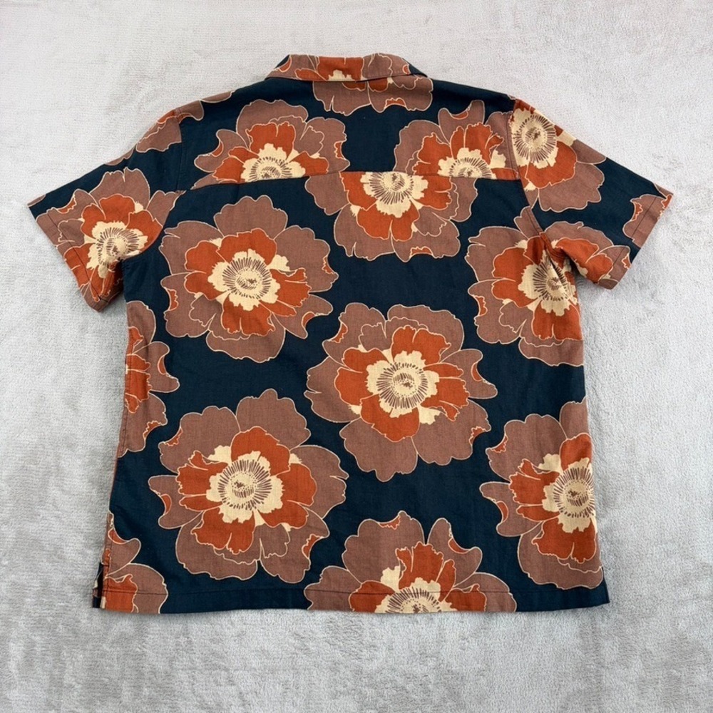 Gap April Bloom Floral Aloha Linen Blend Camp Loop Collar Shirt Men XL NWOT - Picture 4 of 7